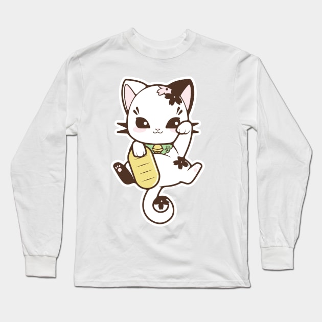 White Maneki-Neko Long Sleeve T-Shirt by Ranefea